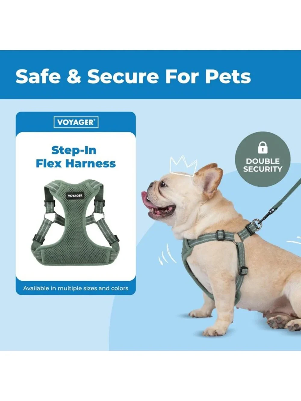 Adjustable Breathable Mesh Dog Harness for Small to Large Dogs - Moss Green